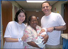 the Leiberman family with a nurse